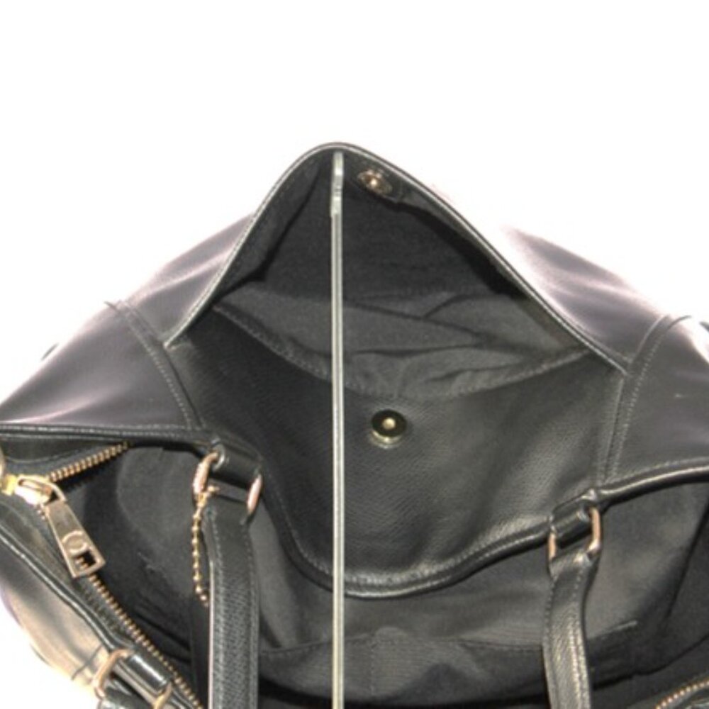 Coach Black Leather Tote with Matching Pouch and Strap - Picture 10 of 16